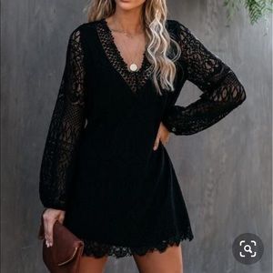 New Vici Stassie cotton linen crochet lace tunic